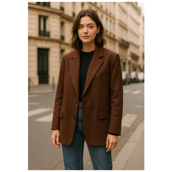 Hutch Anthropologie Brown Wool Oversized Blazer Jacket Coat 3X NWT - Picture 3 of 16